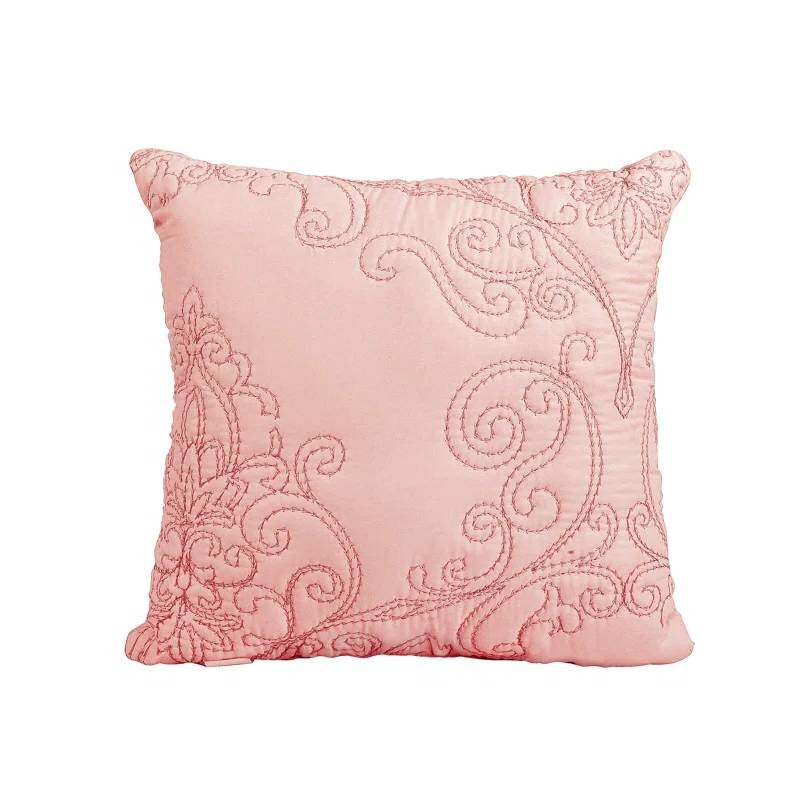 Queen size Dusty Pink Damask Embroidered 4 Piece Oversized Bedspread Set